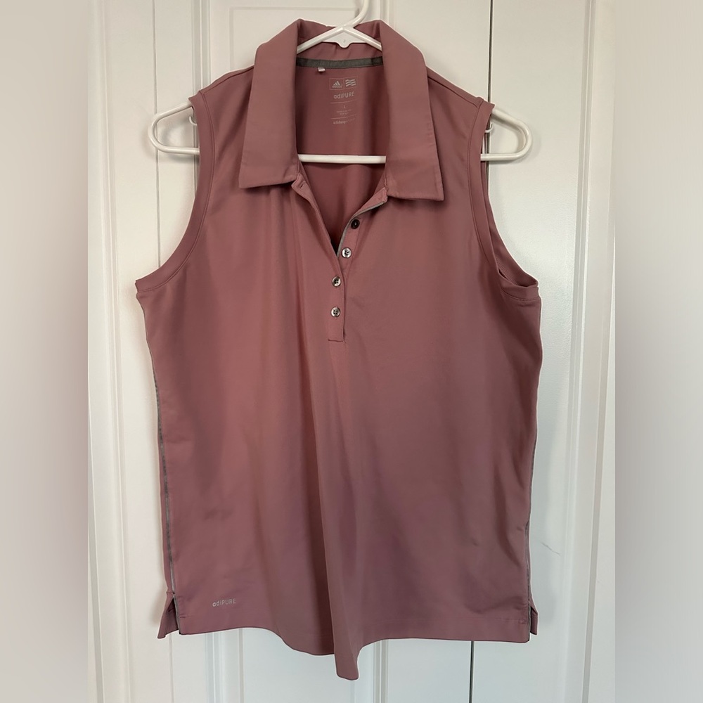 adidas Women's Sleeveless Polo Tank in Mauve